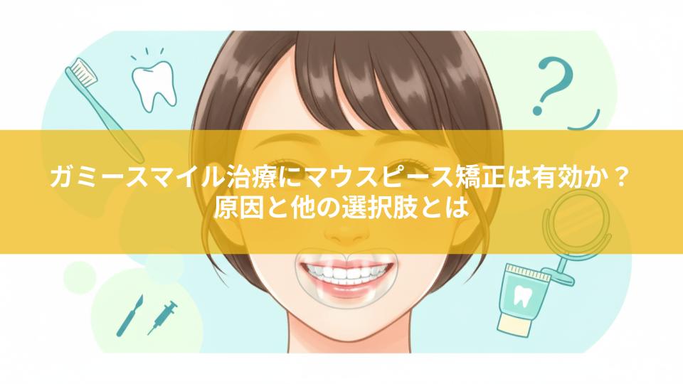 ガミースマイル治療にマウスピース矯正は有効か？原因と他の選択肢とは